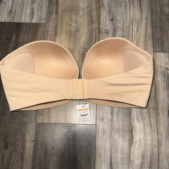 DELIMIRA Strapless Push Up Bra 42F Tan Lace Underwire - Picture 2 of 7